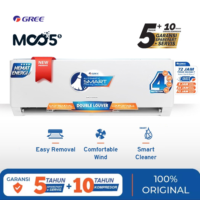 Gree AC Split ( AC Dinding ) Standard MOO5S Series 2,5 PK R32 2120 Watt - GWC-24MOO5S | GWC24MOO5S | 24MOO5 S